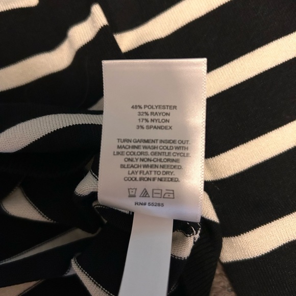 NWT Express Black and White Striped Pullover Sweater - Picture 4 of 4